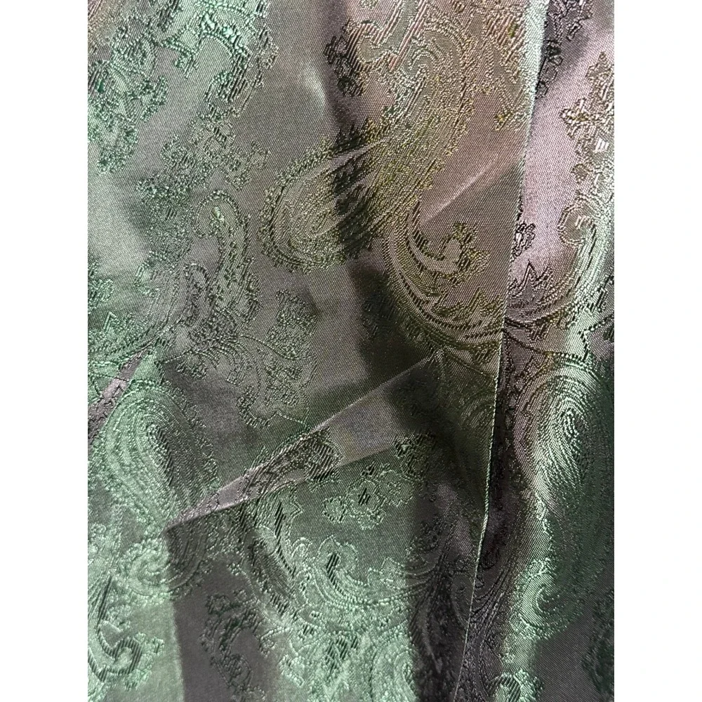 French Crown Mens Green Two Button Blazer Jacket Paisley Lining Size 44 Stylish